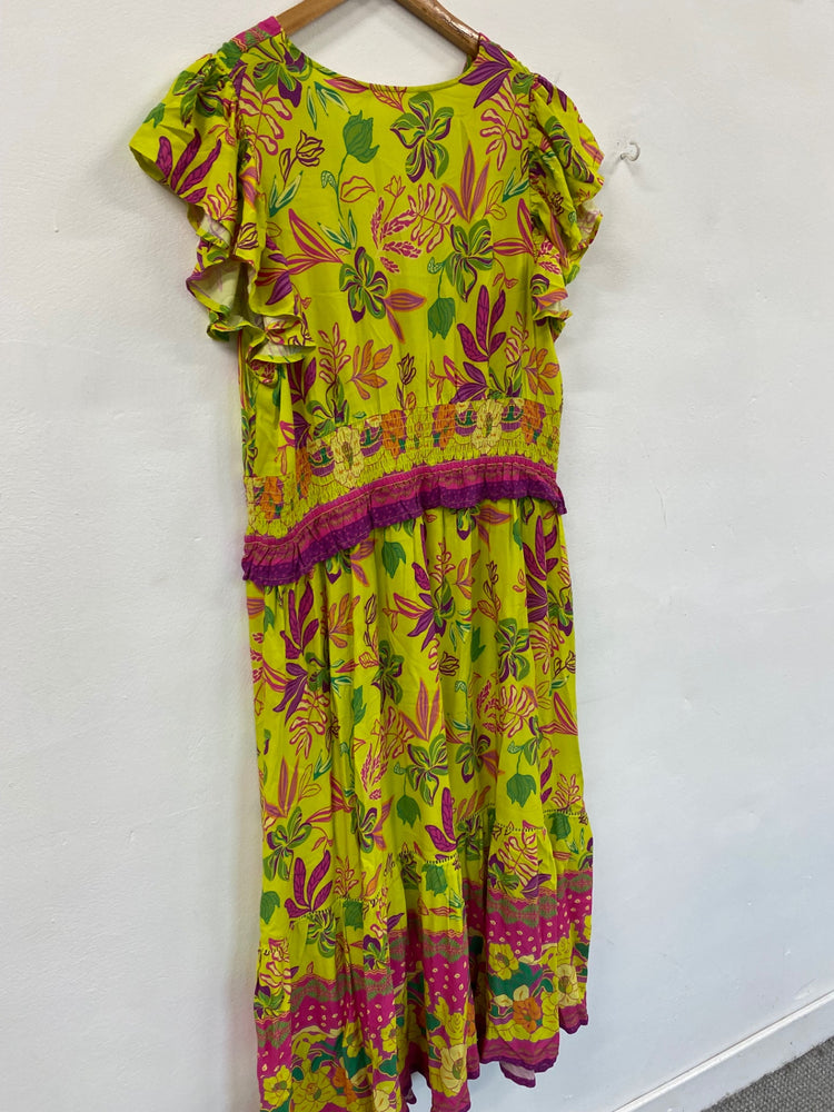 Fabulous Monsoon beach tropical romantic Dress UK22 Yellow CC001