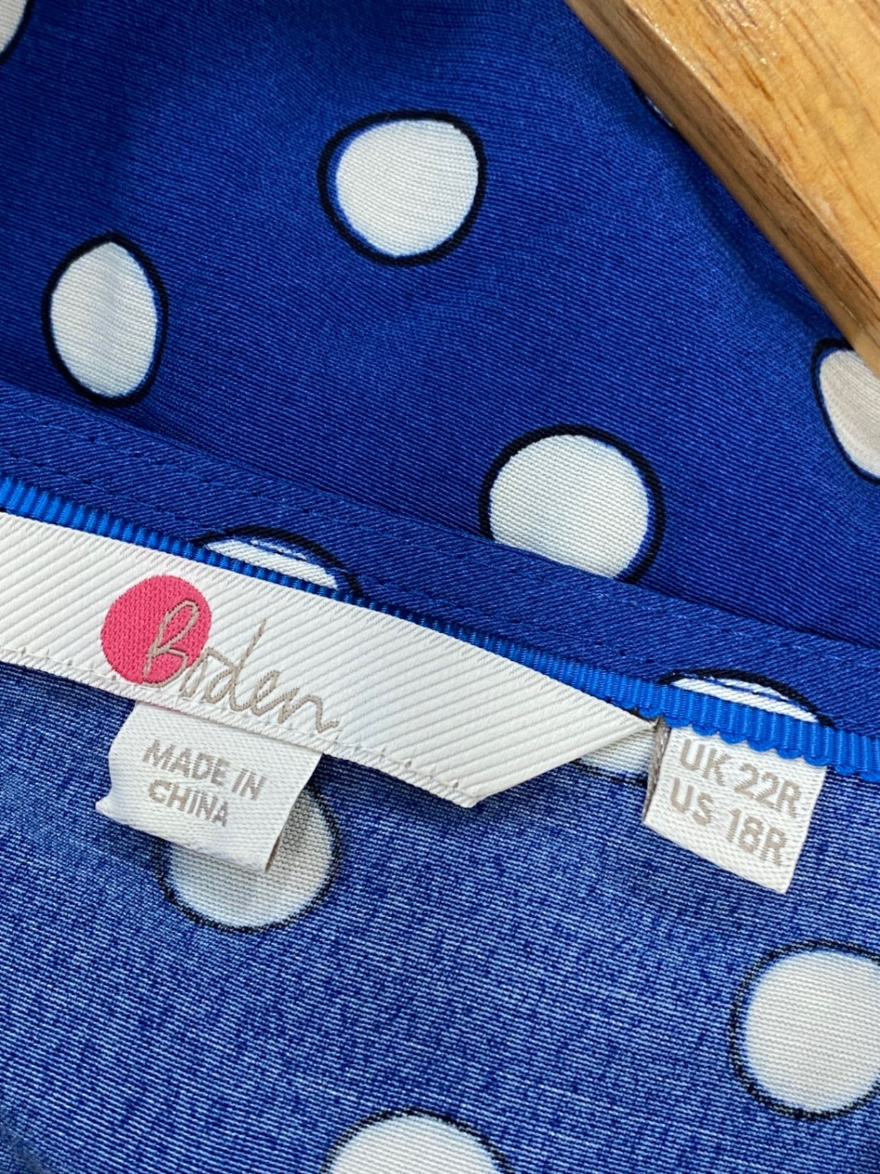 Fabulous Boden Antonia Dress UK 22 Blue polka wrap CC001