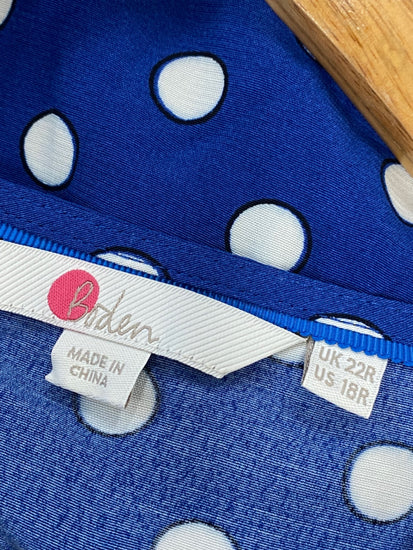 Fabulous Boden Antonia Dress UK 22 Blue polka wrap CC001