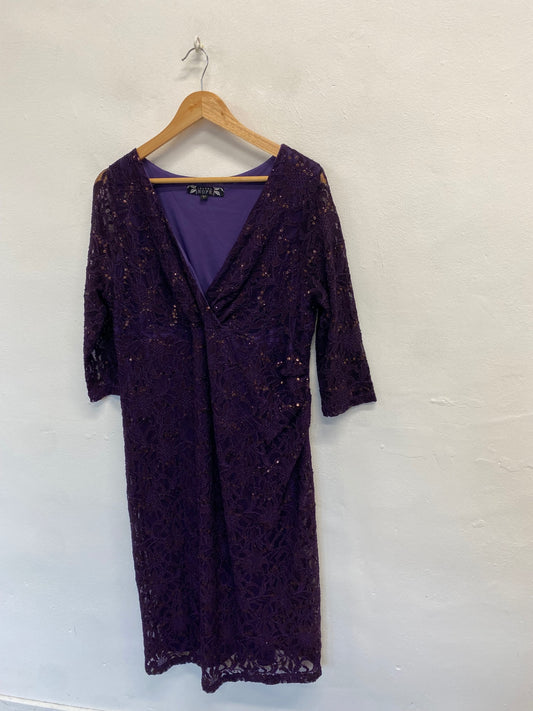 Fabulous Joanna Hope sequin evening Dress UK 22 Purple SM467