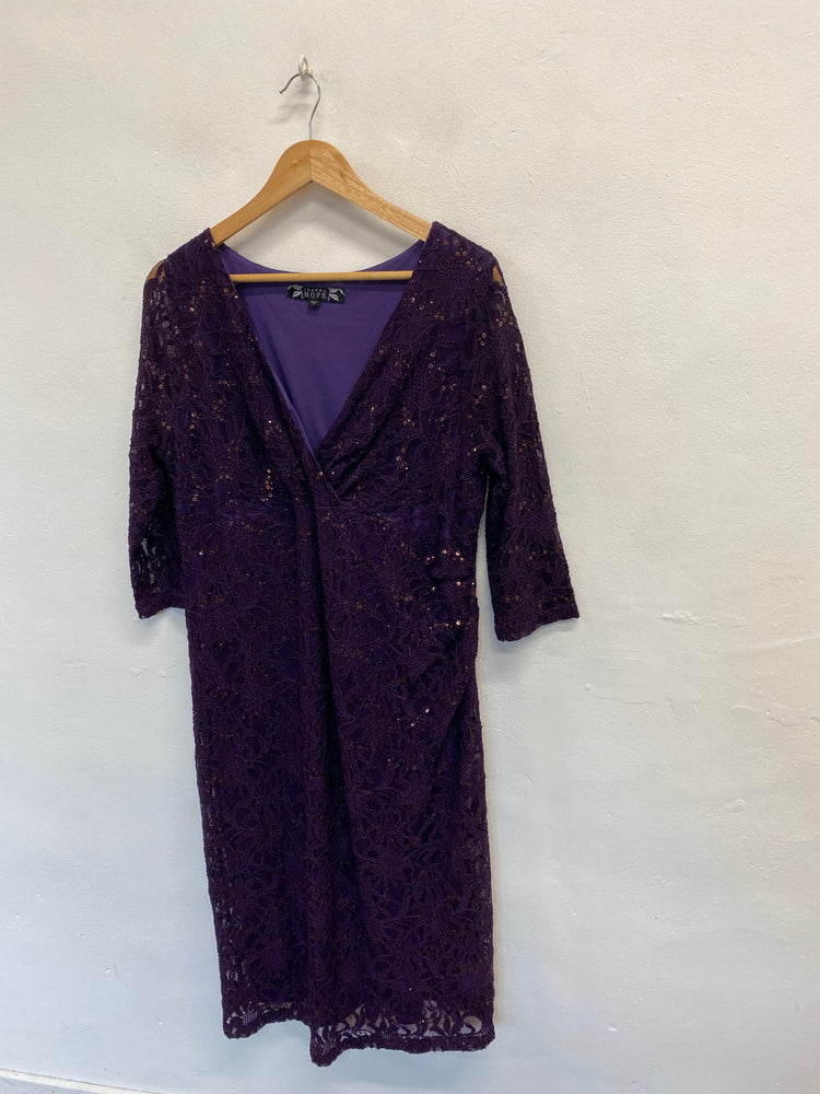 Fabulous Joanna Hope sequin evening Dress UK 22 Purple SM467