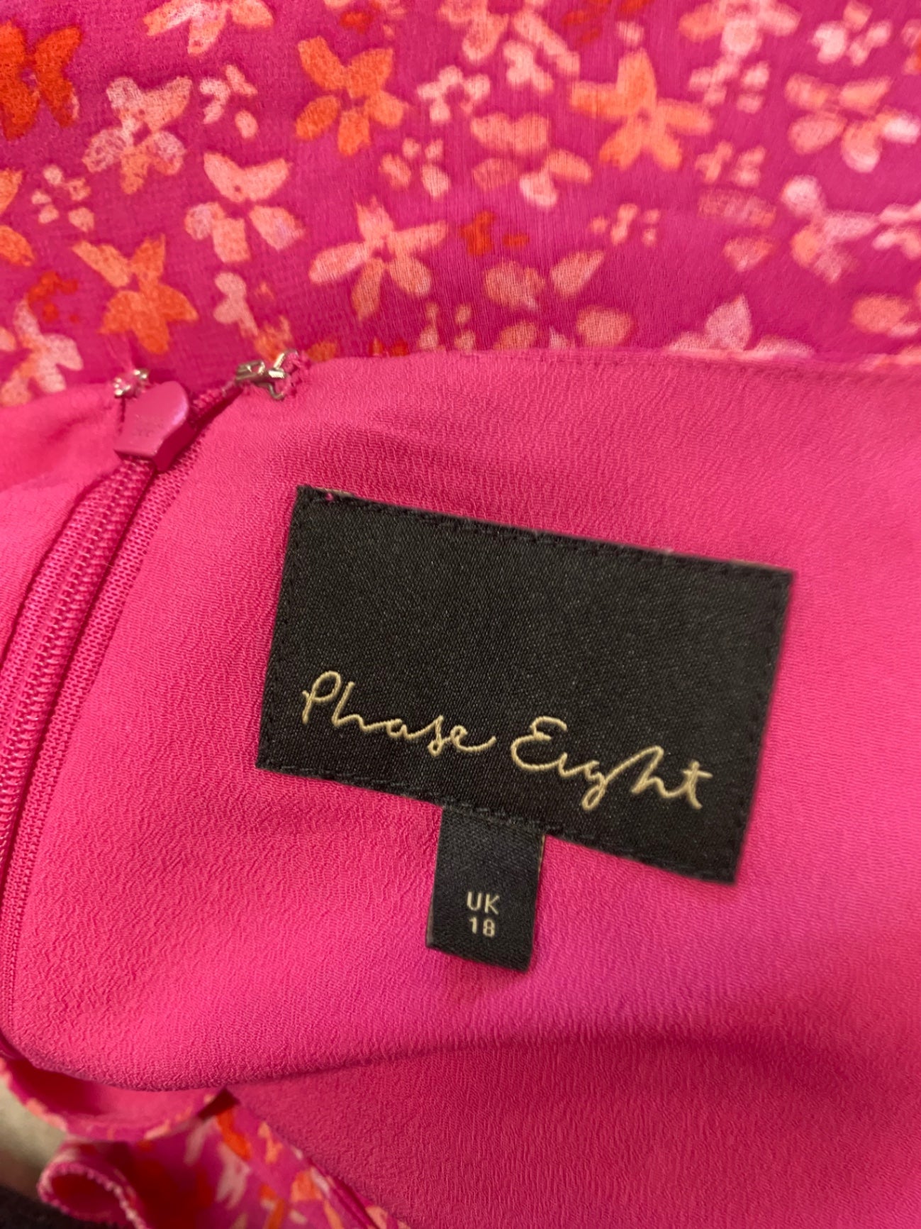 Fabulous Phase Eight Dress UK 18 Pink floral EP468