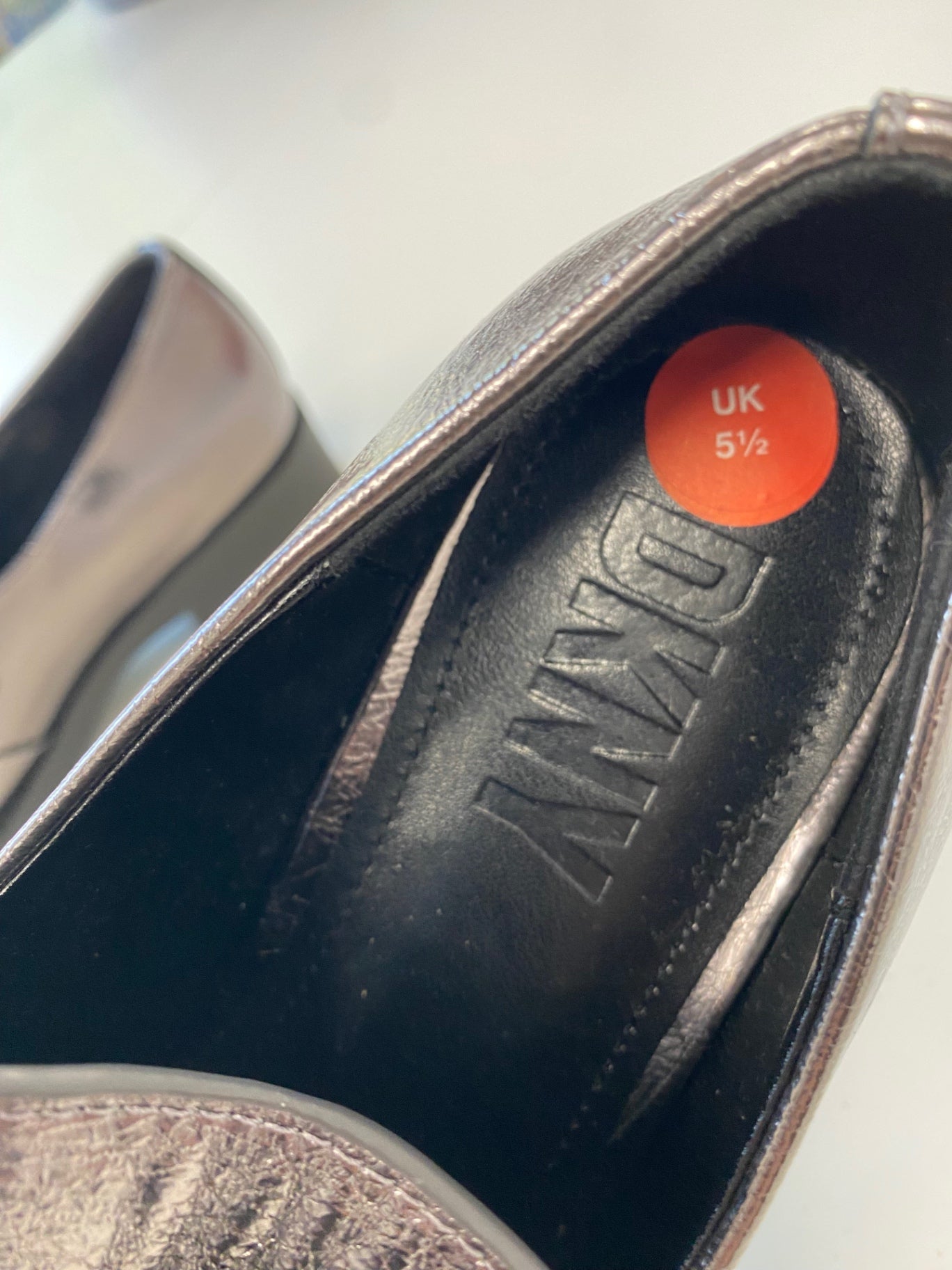 Fabulous DKNY ivette Loafers UK 5 Metallic Silver SM467