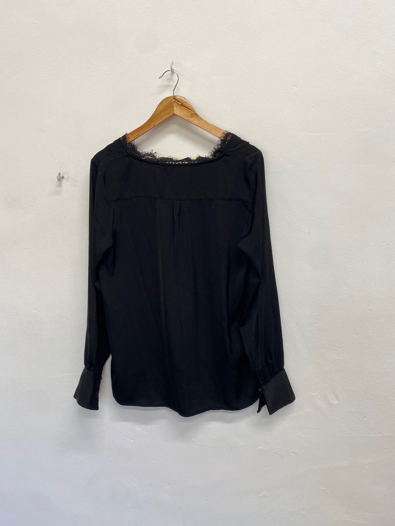 Fabulous rosemunde Copenhagen Blouse UK 14 Black lace trim EP468