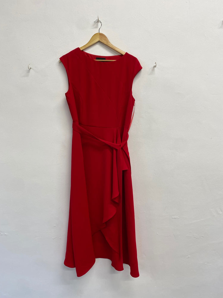 Fabulous Phase Eight rushelle party Midi Dress UK 16 Red EP468