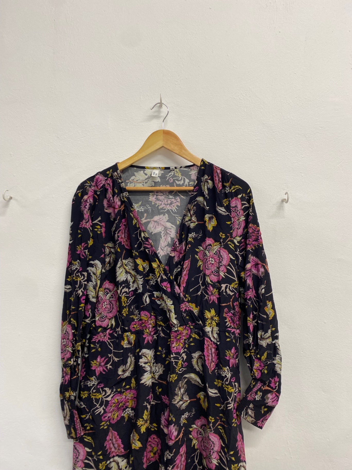 Fabulous And or John Lewis Amelia antique Dress UK 16 Purple black floral EP468