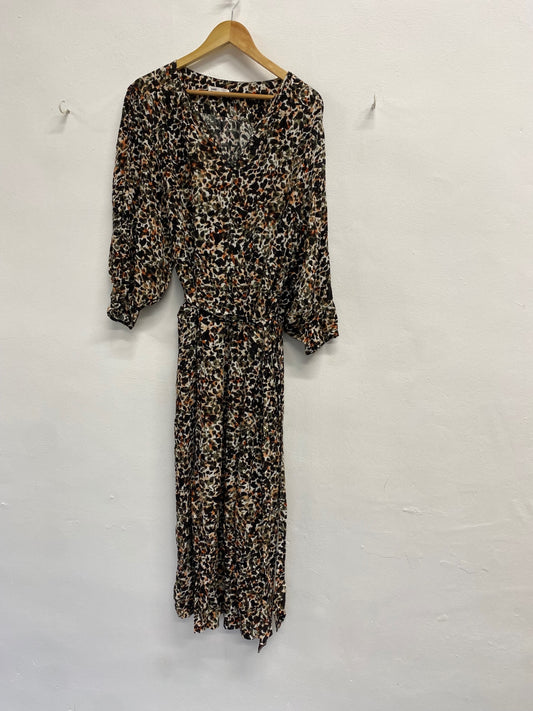 Fabulous And or John lewis Midi Dress UK 16 Green black spotted mosaic EP468