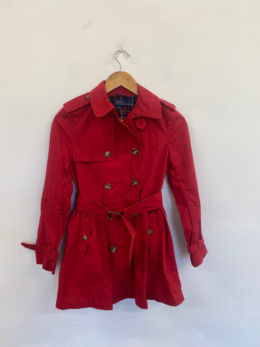Fabulous Polo Ralph Lauren Trench Coat Age 12 Red LK469