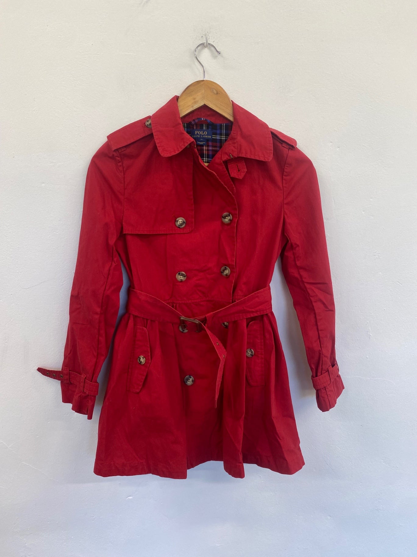 Fabulous Polo Ralph Lauren Trench Coat Age 12 Red LK469