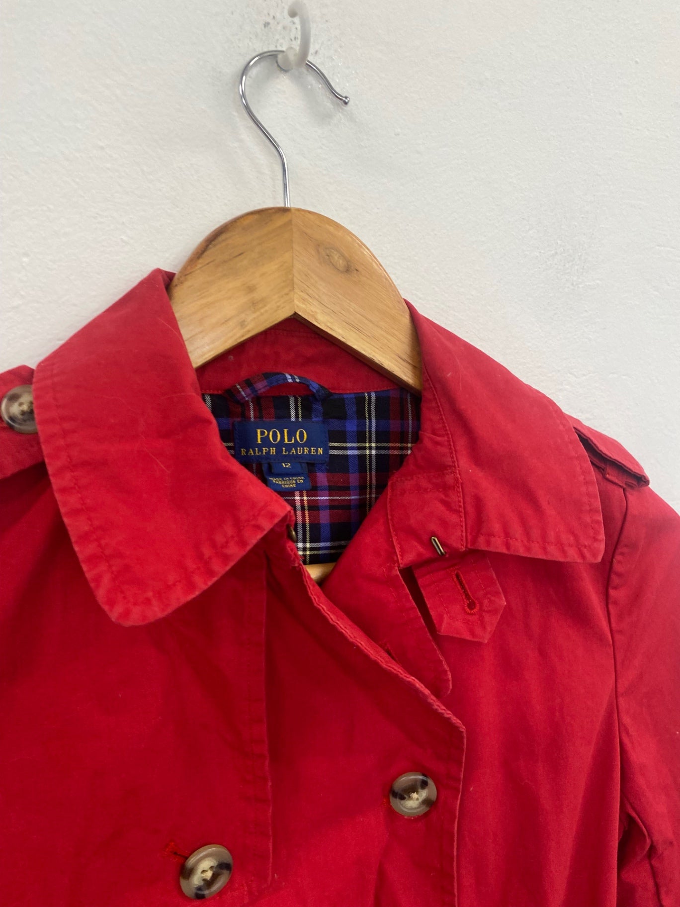 Fabulous Polo Ralph Lauren Trench Coat Age 12 Red LK469