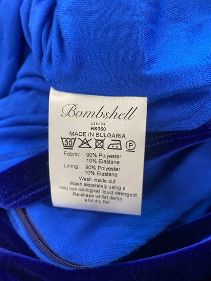 Fabulous Bombshell London party occasion Dress UK12 Royal Blue Sultry YB001