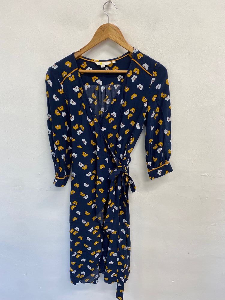 Fabulous boden floris Dress UK 10 Navy floral wrap KH001