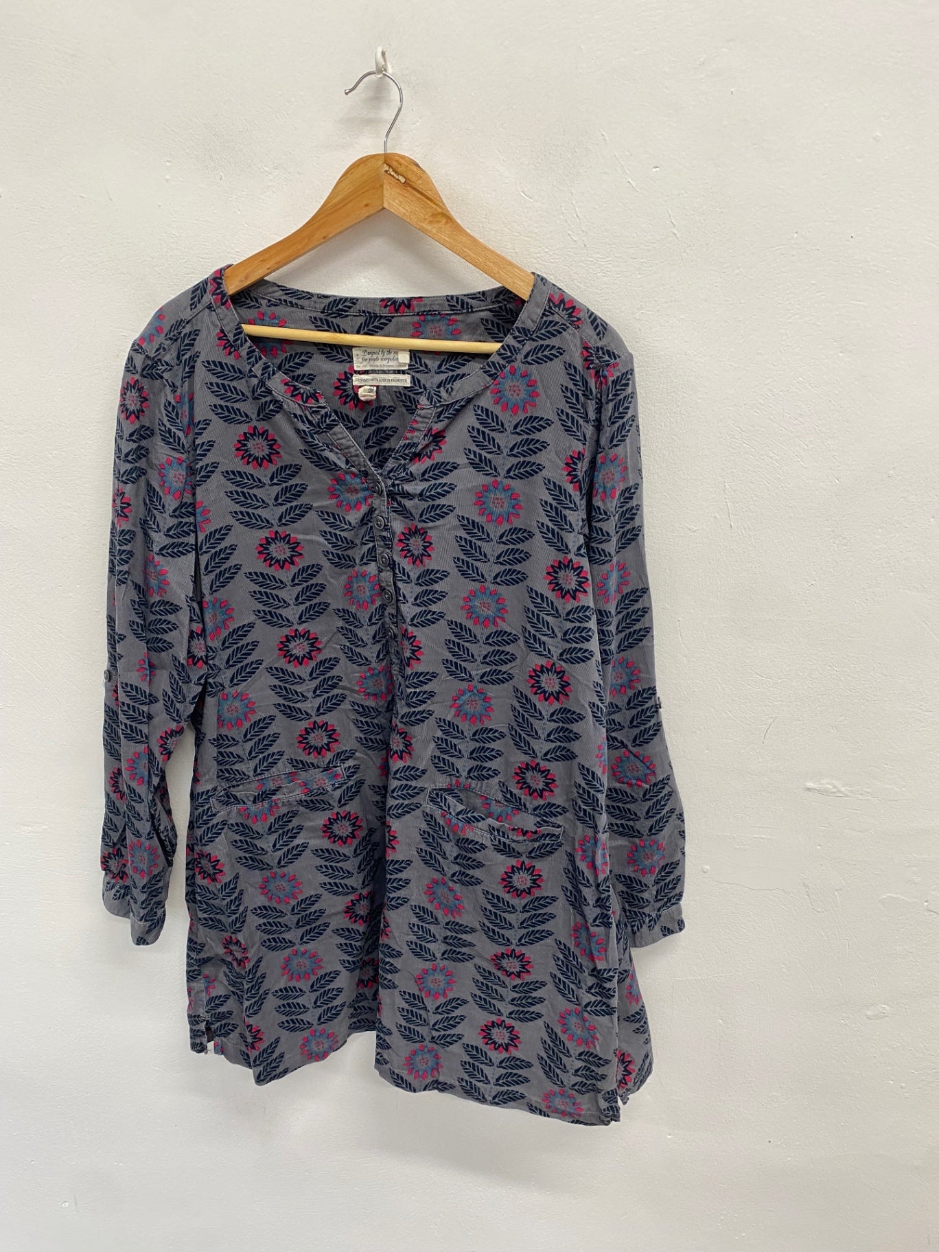 Fabulous Seasalt Cornwall terrazo Tunic Dress UK 18 Grey floral JC470