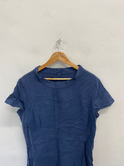 Fabulous Seasalt Cornwall coach house Dress UK 16 Navy linen JC470