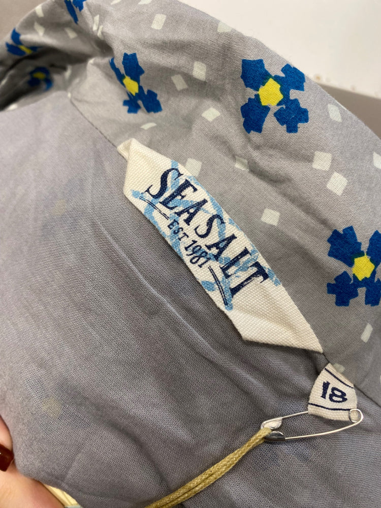 Fabulous Seasalt cornwall lottie Dress UK 18 Grey floral JC470