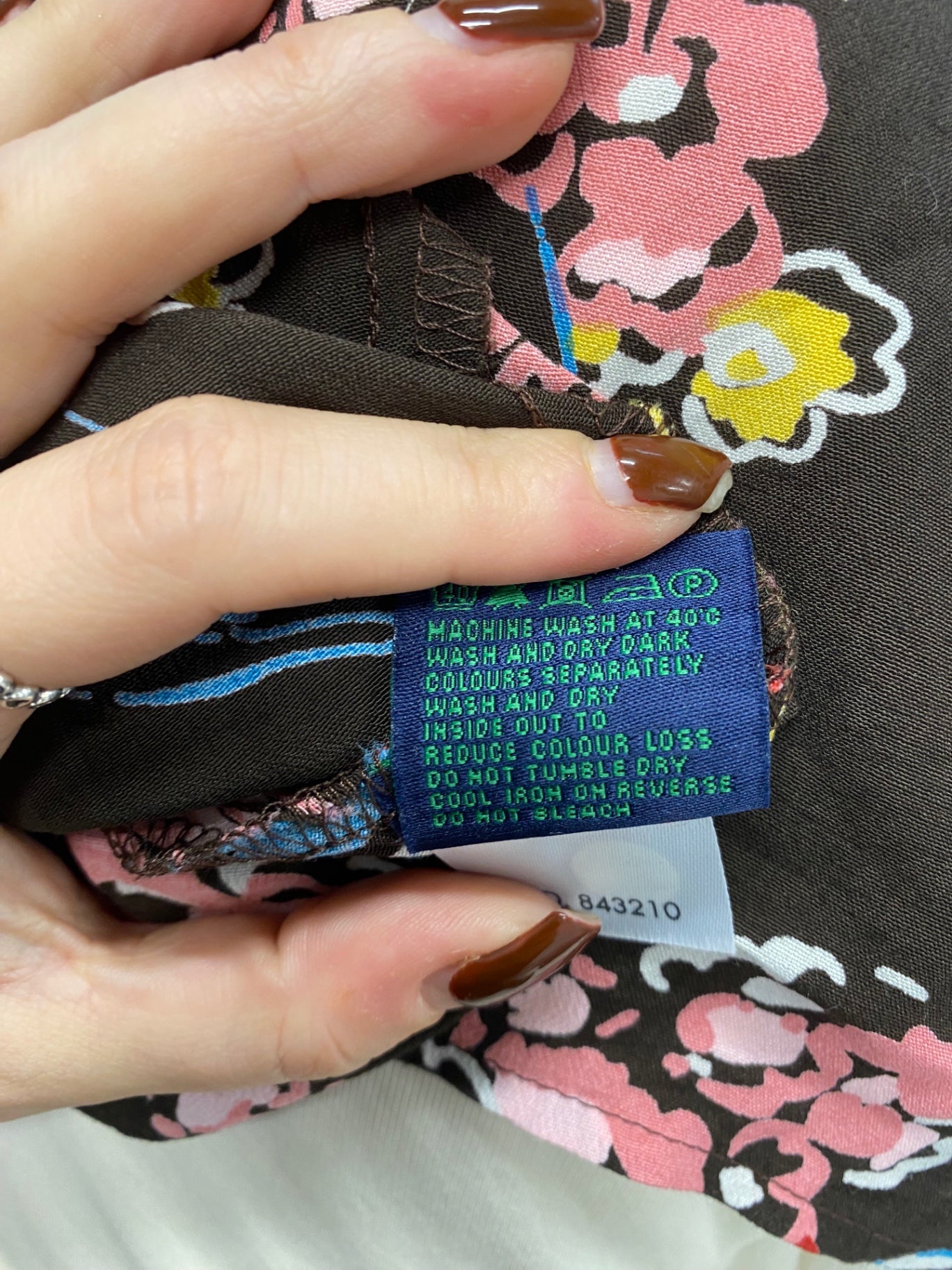 Fabulous Boden Dress UK 16 Brown pink floral JC470