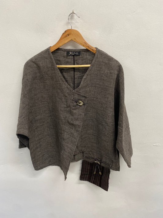 Fabulous Kasbah pullover cottage core Tunic UK 14/16 Grey brown JC470