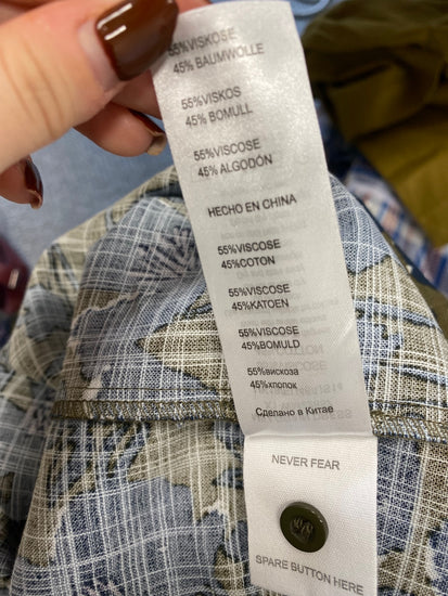 Fabulous Seasalt Dress UK 18 Khaki navy floral millgrain JC470