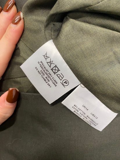 Fabulous JAEGER Blazer UK 14 Khaki longline cottage country JC470