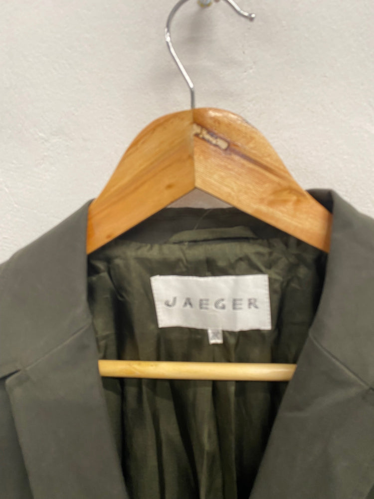 Fabulous JAEGER Blazer UK 14 Khaki longline cottage country JC470