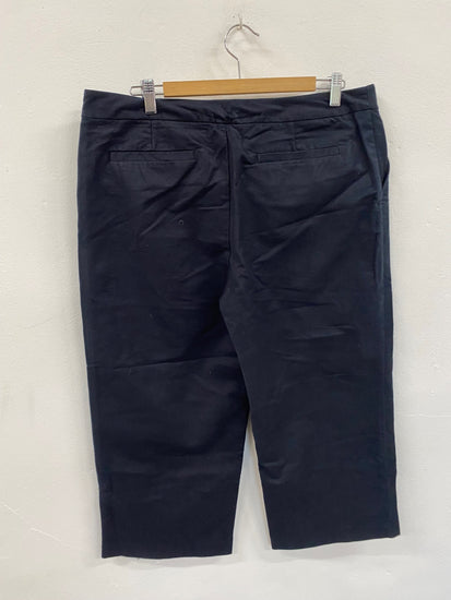 Fabulous White stuff needlecord wide crop Trousers cropped Uk14 Navy cottagecore JC470