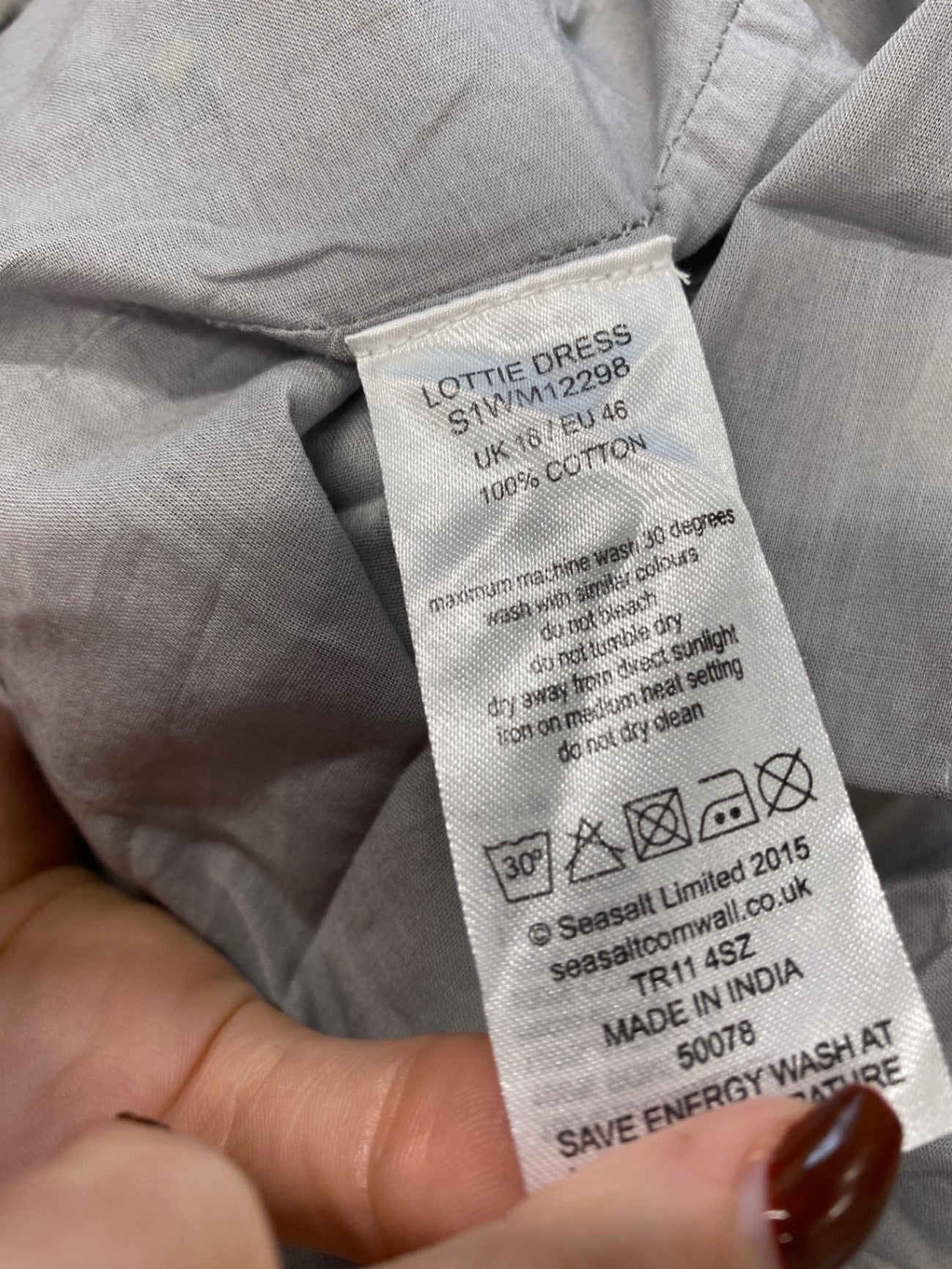 Fabulous Seasalt cornwall lottie Dress UK 18 Grey floral JC470