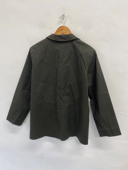 Fabulous JAEGER Blazer UK 14 Khaki longline cottage country JC470