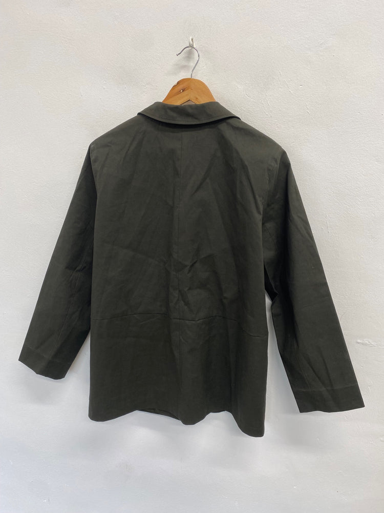 Fabulous JAEGER Blazer UK 14 Khaki longline cottage country JC470