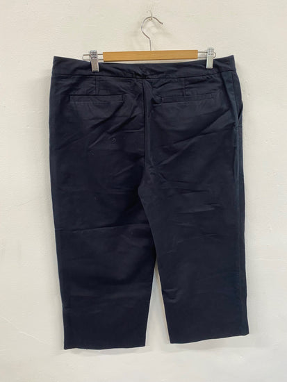 Fabulous White stuff needlecord wide crop Trousers cropped Uk14 Navy cottagecore JC470