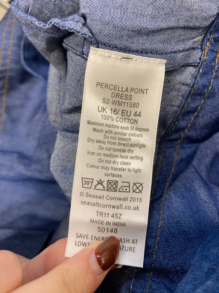 Fabulous Seasalt cornwall percella point Midi Dress UK 16 Dark indigo JC470