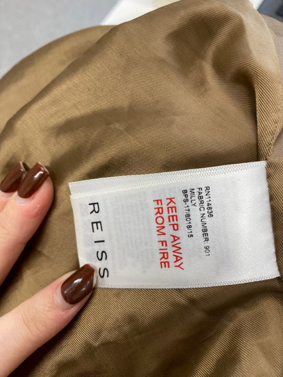 Fabulous REISS milly leather Jacket marked UK S Beige MB472