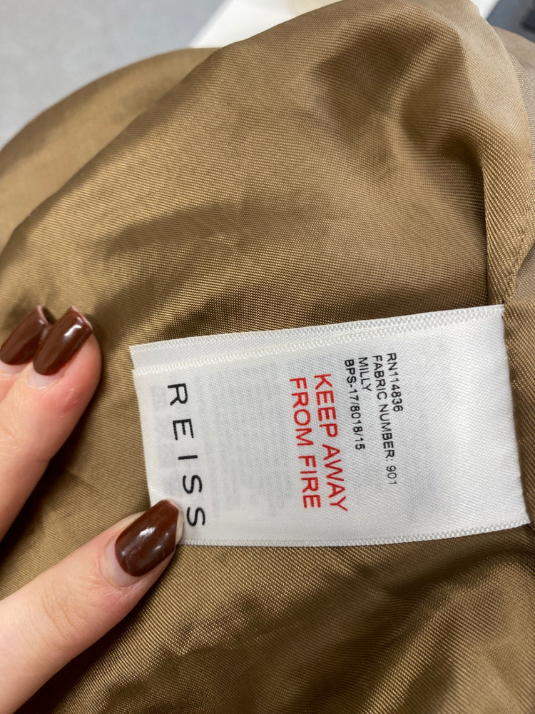 Fabulous REISS milly leather Jacket marked UK S Beige MB472