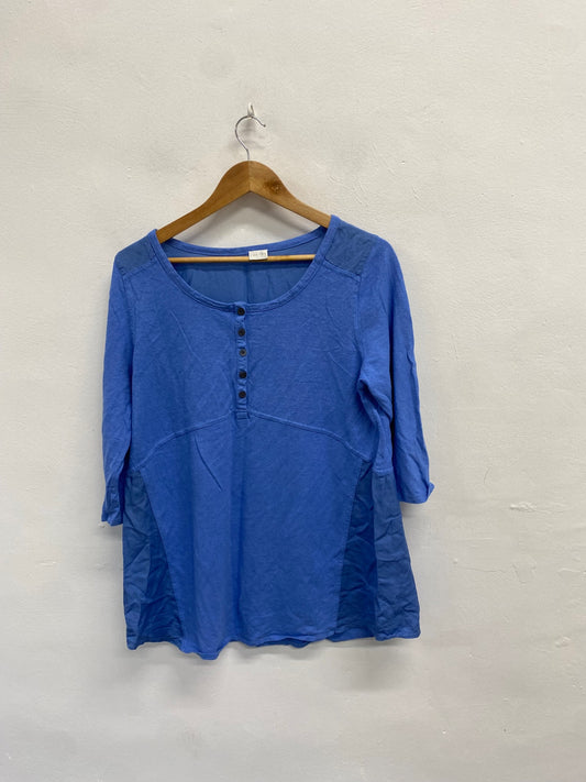 Fabulous Poetry cotton top chic cottagecore Tunic UK 16 Blue JC470