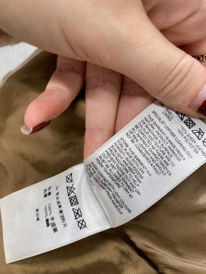 Fabulous REISS milly leather Jacket marked UK S Beige MB472