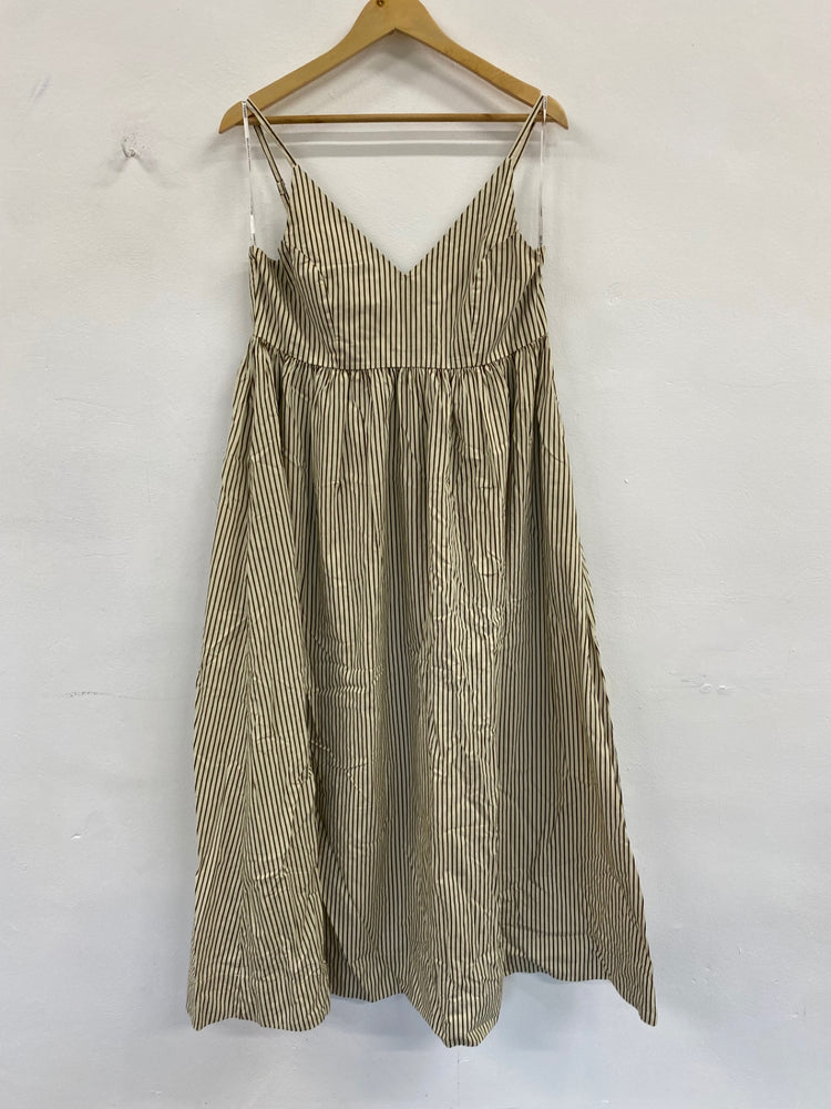 Fabulous Selected Femme striped Maxi Dress UK10 Beige & olive MB472