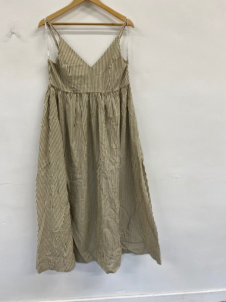 Fabulous Selected Femme striped Maxi Dress UK10 Beige & olive MB472