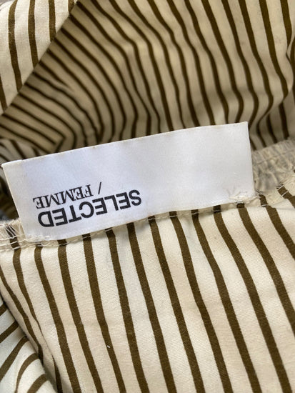 Fabulous Selected Femme striped Maxi Dress UK10 Beige & olive MB472