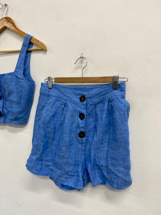 Fabulous Reiss alma Two-piece set linen Uk 10 Blue MB472