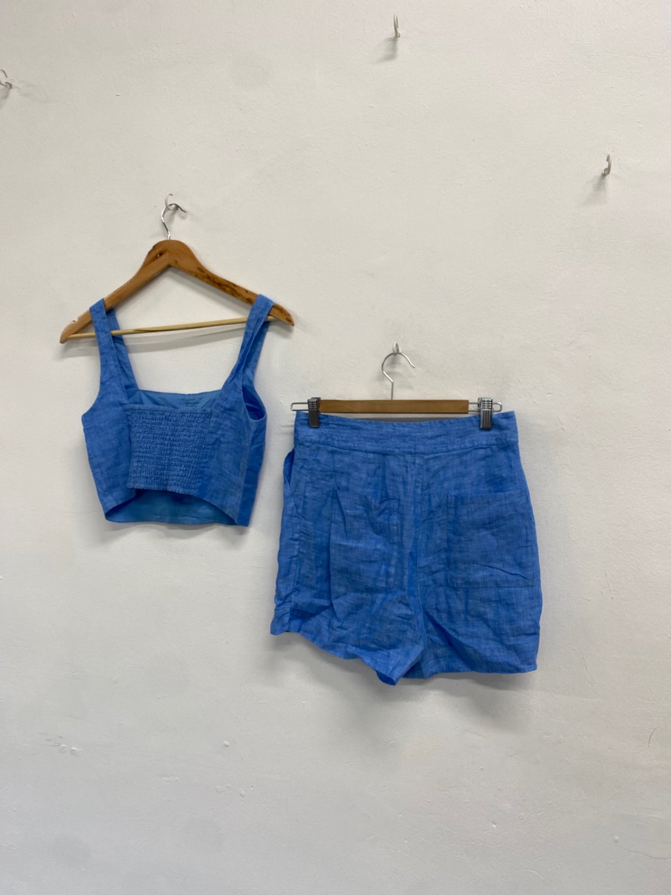 Fabulous Reiss alma Two-piece set linen Uk 10 Blue MB472