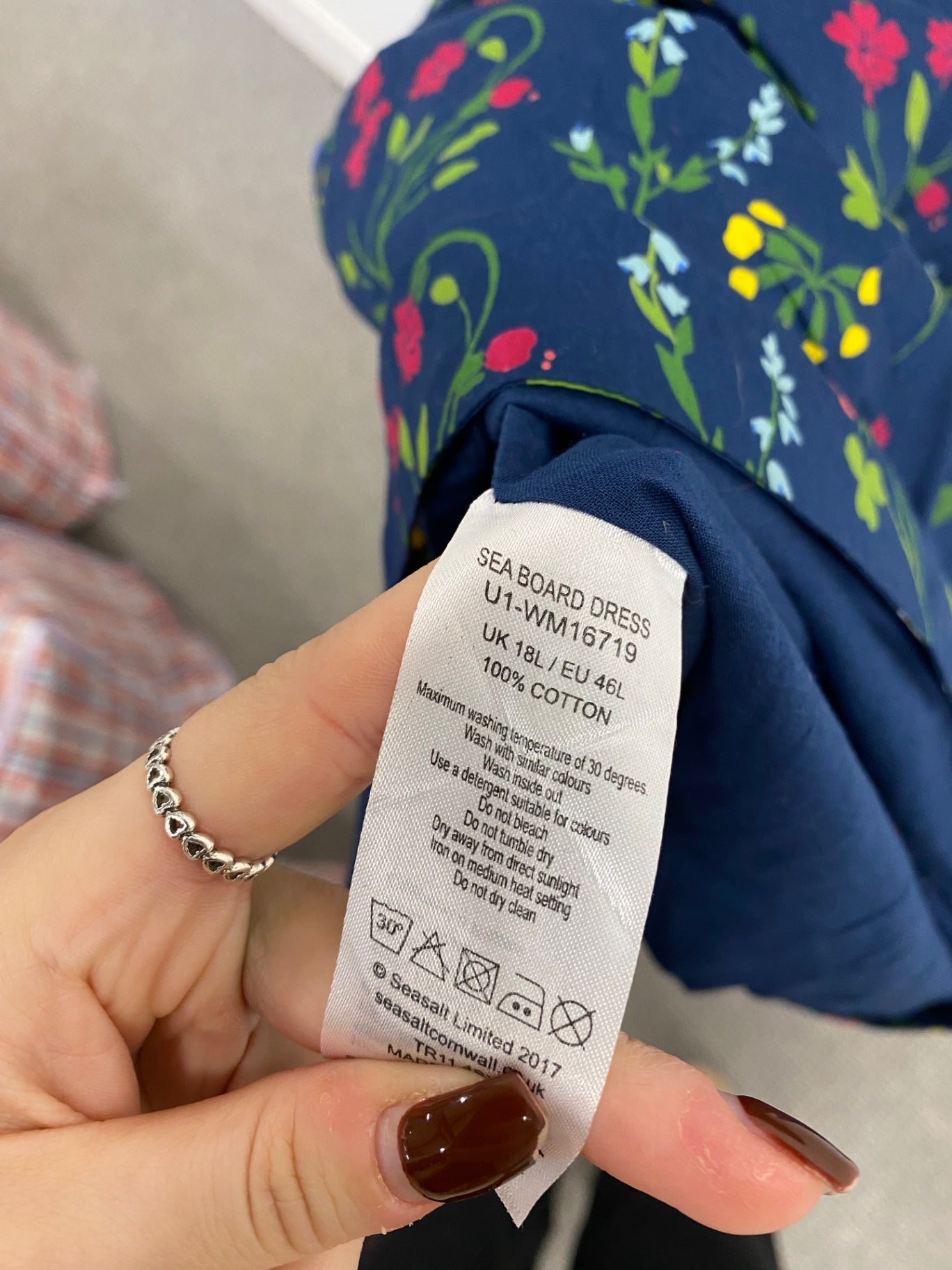 Fabulous Seasalt cornwall seaboard Dress UK 18 long Blue Floral JC470