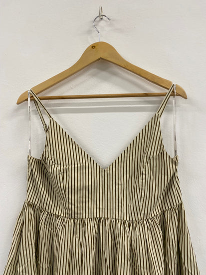 Fabulous Selected Femme striped Maxi Dress UK10 Beige & olive MB472