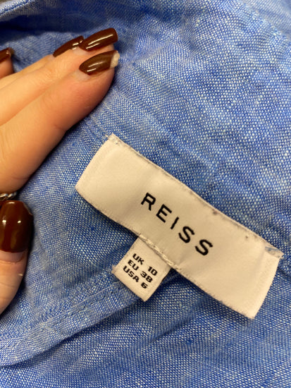 Fabulous Reiss alma Two-piece set linen Uk 10 Blue MB472