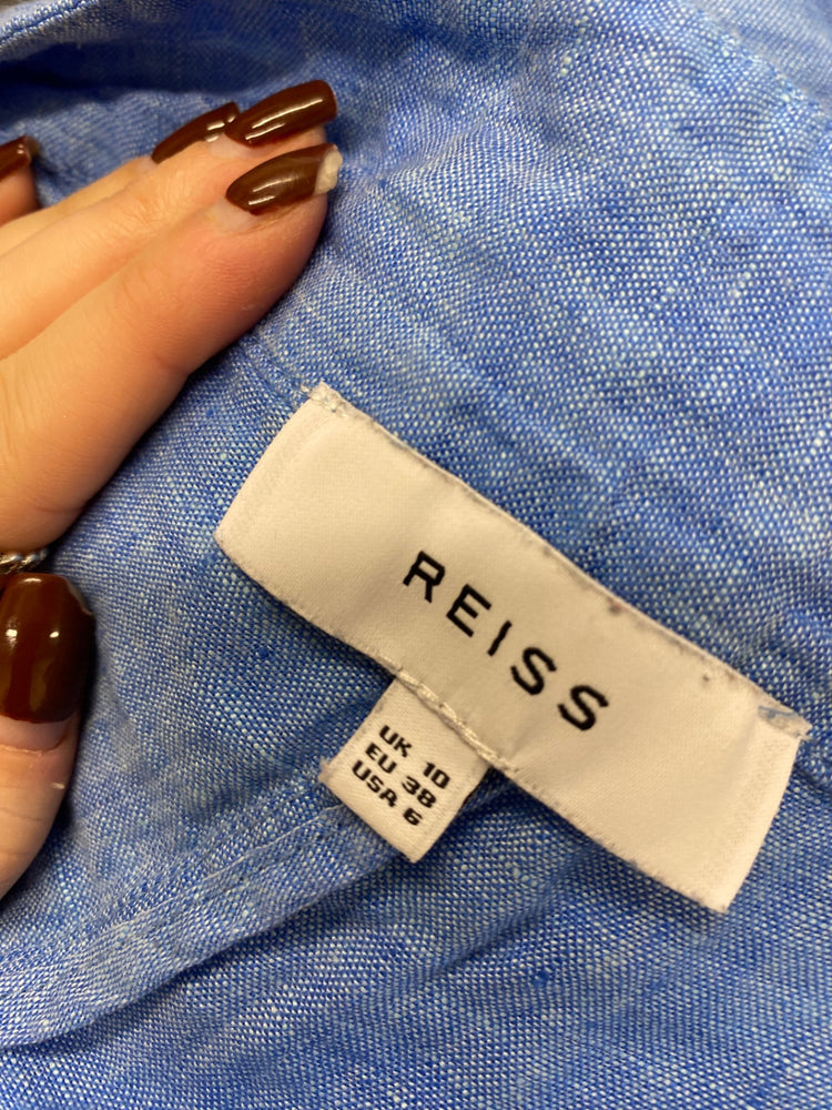 Fabulous Reiss alma Two-piece set linen Uk 10 Blue MB472