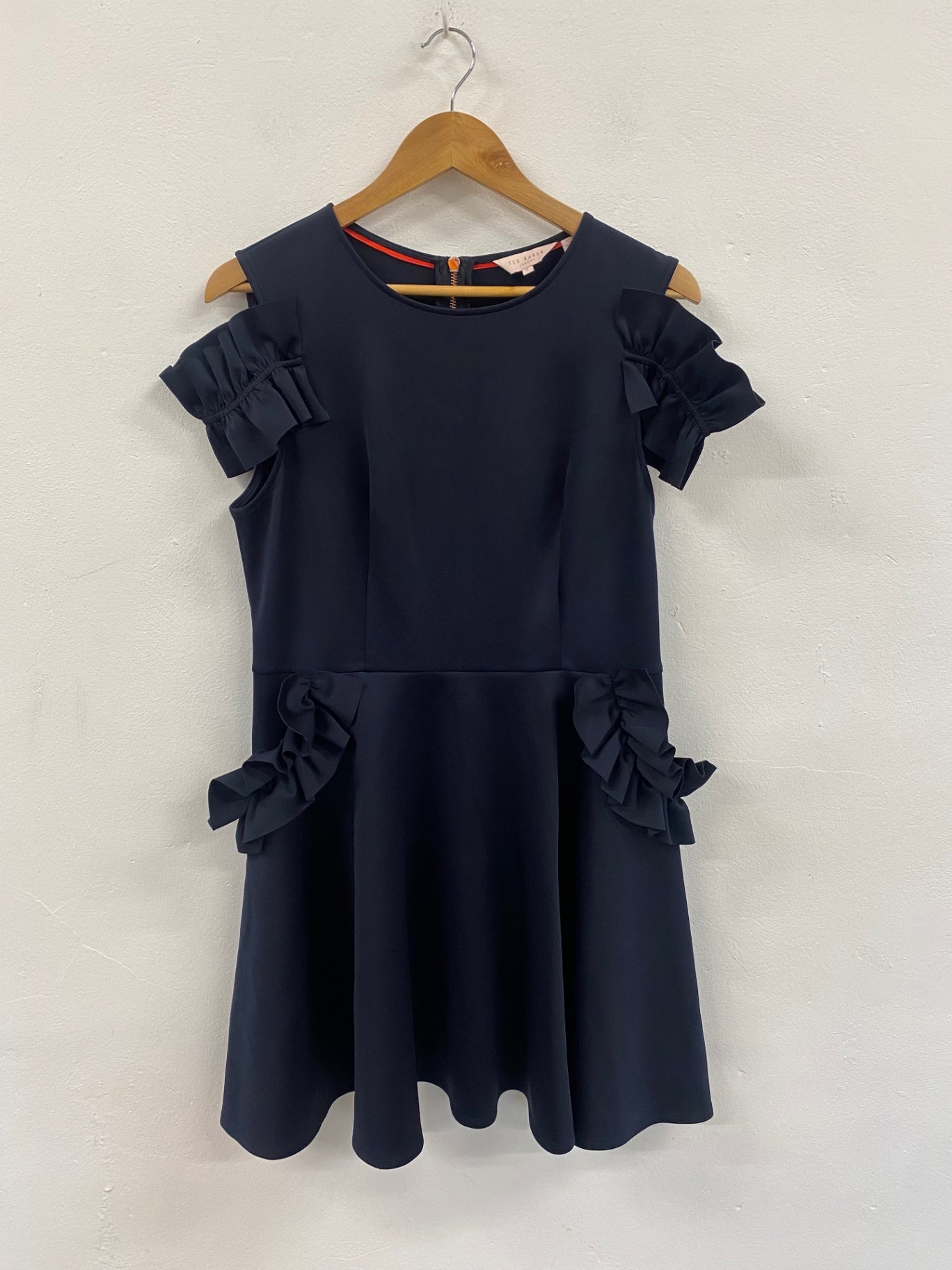 Fabulous Ted Baker Deneese party Dress Uk14 Navy blue Size 5 JM473