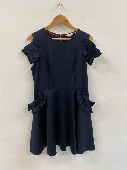 Fabulous Ted Baker Deneese party Dress Uk14 Navy blue Size 5 JM473