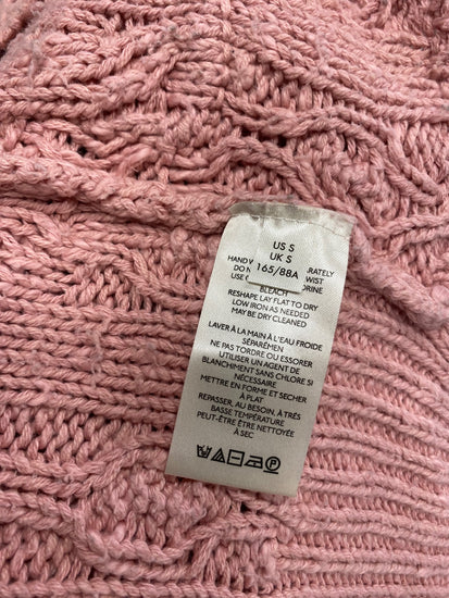 Fabulous Free people Montana knit Cardigan UK S Pink KB474