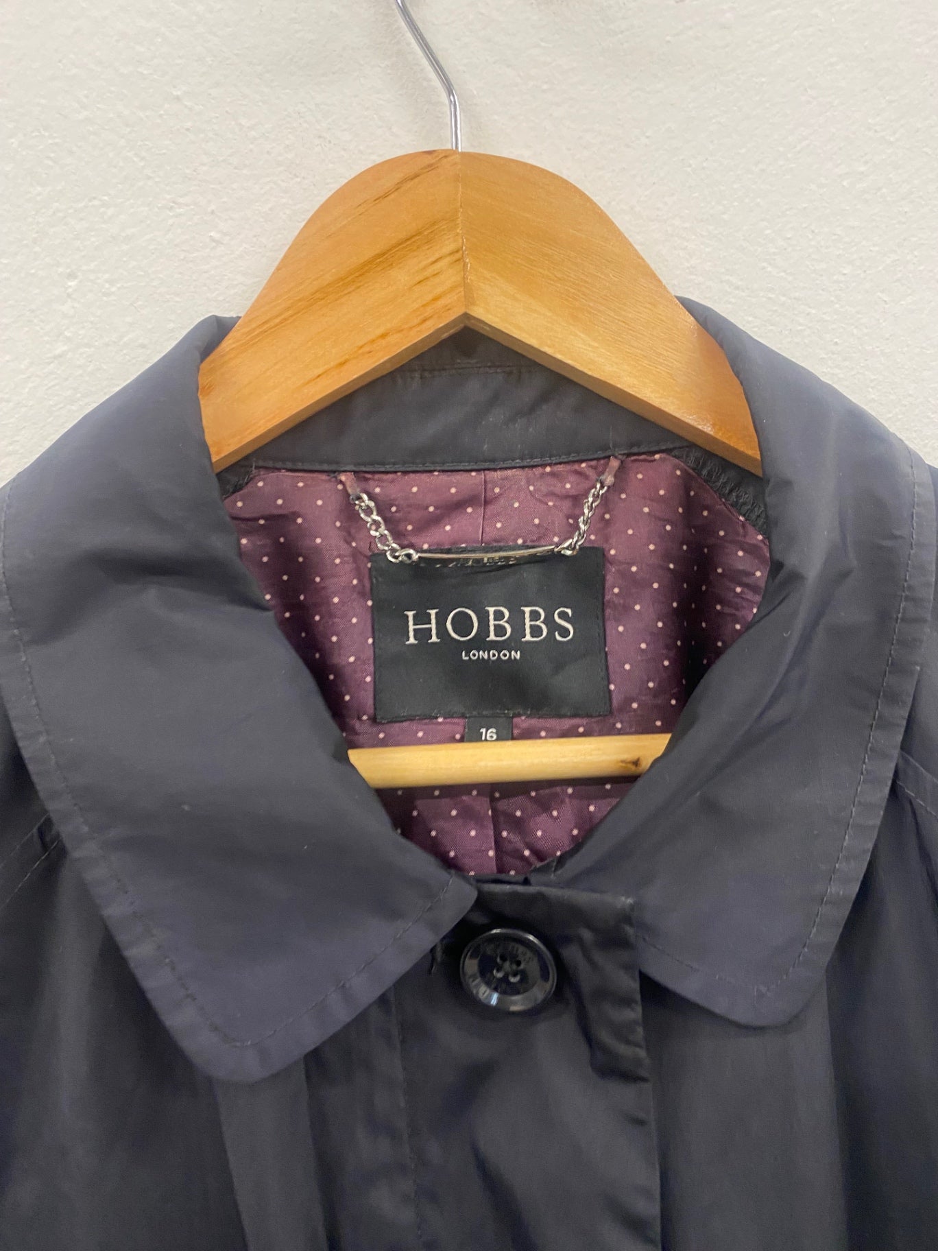 Fabulous Hobbs Navy short Trench coat Saskia  UK16 Navy LM002