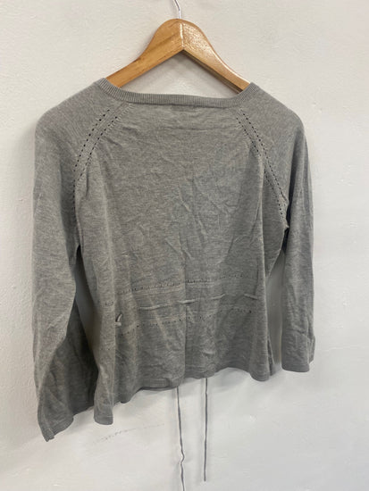 Fabulous Hobbs silk blend Cardigan UK14 Grey & pink Classic LM004