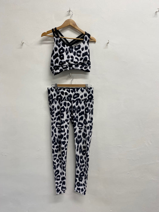 Fabulous Tikiboo Gym Co-ord UK XL Black leopard LM004