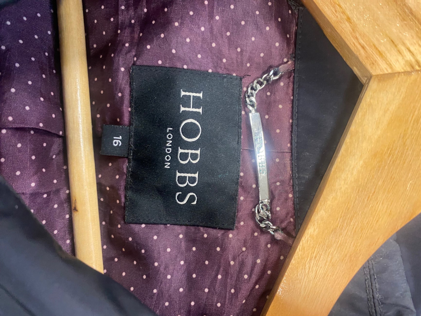 Fabulous Hobbs Navy short Trench coat Saskia  UK16 Navy LM002